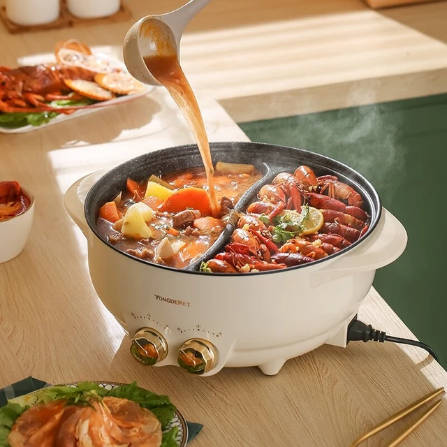 Divided Hot Pot Stainless Steel Hot Pot Ruled Compatible Soup Cooking Pot