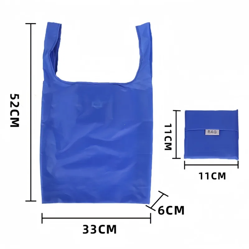 Square Pocket Shopping Bag Waterproof Portable Folding Reusable Foldable Eco Tote Market Grocery