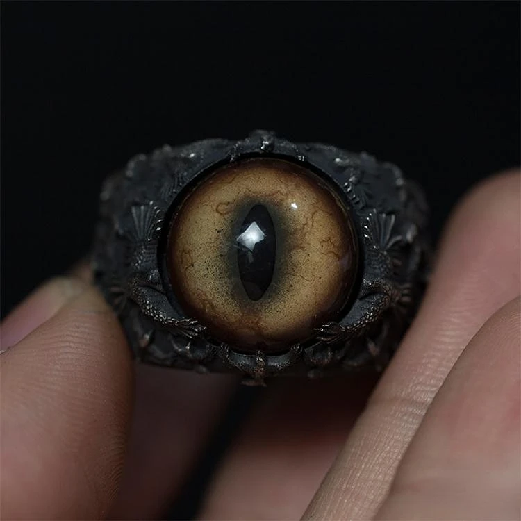 New 2023 Vintage Fashion Devil's Eye Ring Hip-hop Punk Open Ring Banquet Jewelry Accessories Gift