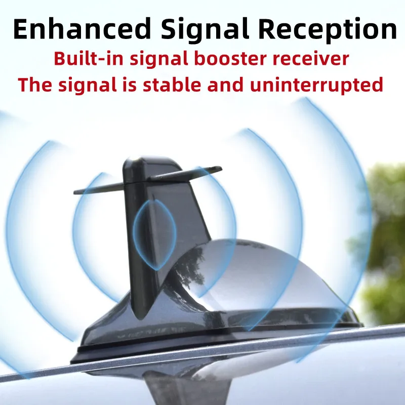 

Car Modeling Shark Fin Antenna Auto Radio Signal Aerials Suitable For All Car Models Non-Drilled Roof Antennas Decorate Styling