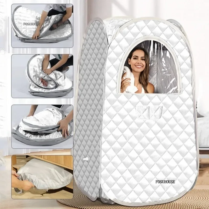 โฮมสปาซาวน่า Steamer พับซาวน่าเต็นท์ 3L & 1000W Steam Generator ไอน้ําแบบพกพาซาวน่าห้อง Full Body Personal 1