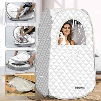 โฮมสปาซาวน่า Steamer พับซาวน่าเต็นท์ 3L & 1000W Steam Generator ไอน้ําแบบพกพาซาวน่าห้อง Full Body Personal 1