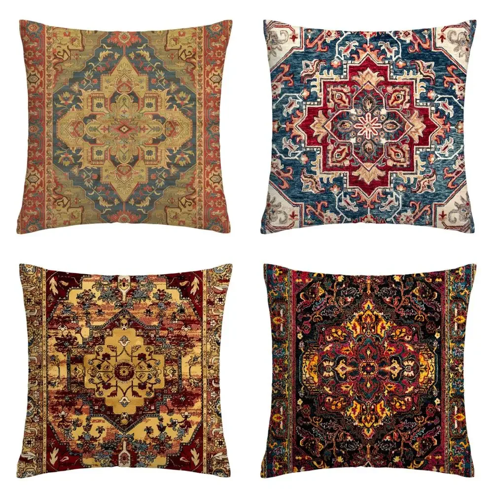 Moroccan ethnic cushion cover, short plush pillowcase 40x40 45x45 50x50 60x60, sofa decorative cushion cover, home decoration 2