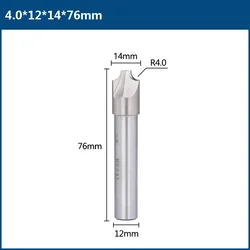Premium Corner Rounding CNC Router Bit and Milling Tool - R4x12x14x76mm