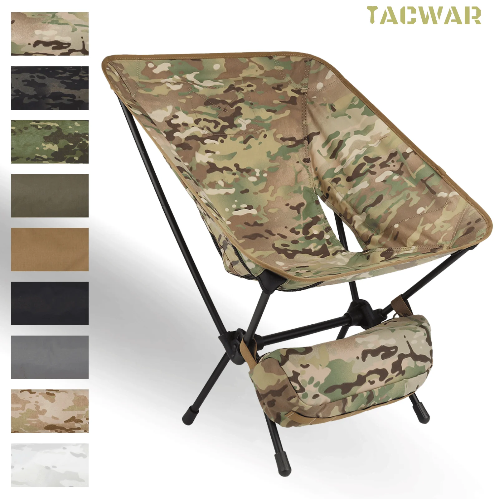 

Tactical Portable Chair Easy To Install Functional Foldable Outdoor Chair Nylon Beach Chair Camping Trekking Fishing BBQ Parties
