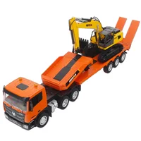 Huina 1319 New Excavator Nine-channel Remote Control Flat Trailer 1:24 Simulation Engineering Car Children's Birthday Gift Toys 1