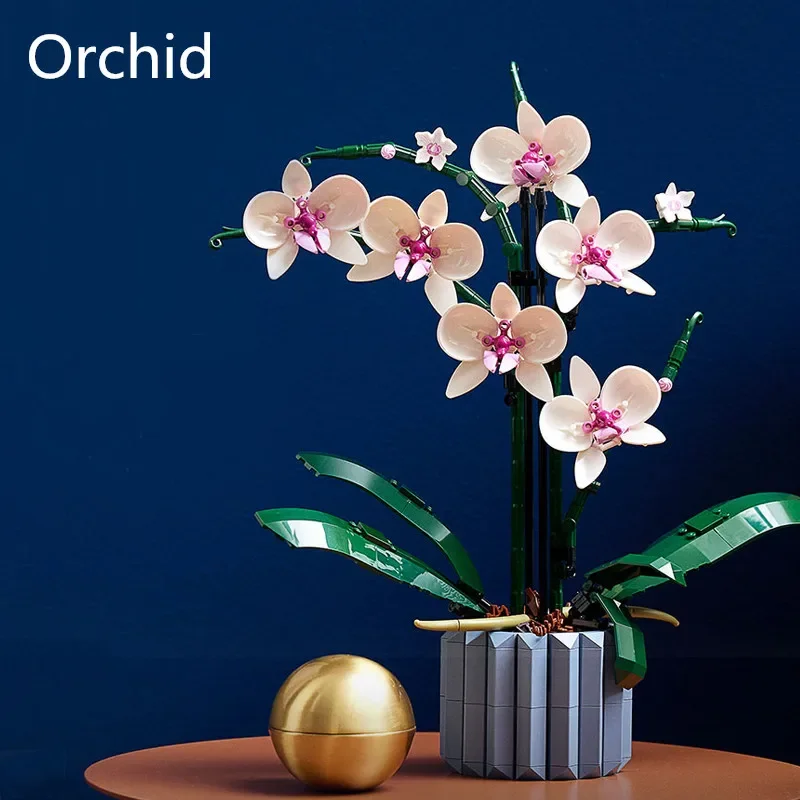 

Orchid Building Blocks MOC 10311 Bouquet Butterfly Plant Bonsai Adult Assembled Toy Girls Gift Valentine's Day