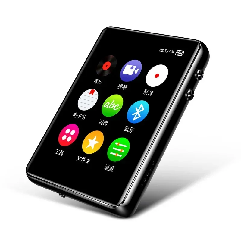 New Original BT 5.0 metal MP4 player touch screen 2.4 inch built-in speaker 16G with e-book radio recording video playback