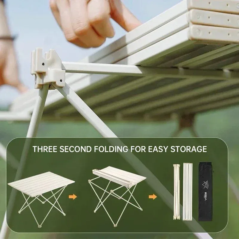 2026 NEW Ultra Light Portable Folding Table Black Camping Table High Strength Aluminum Alloy Garden Party Picnic Barbecue Table