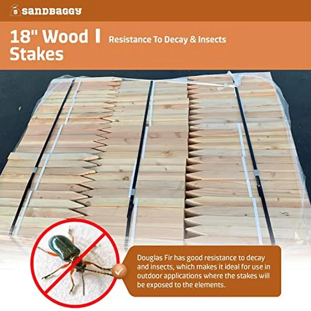 Wooden Grading Stakes 18" Surveying Construction Concrete Form 300-Pack Douglas Fir Made in USA