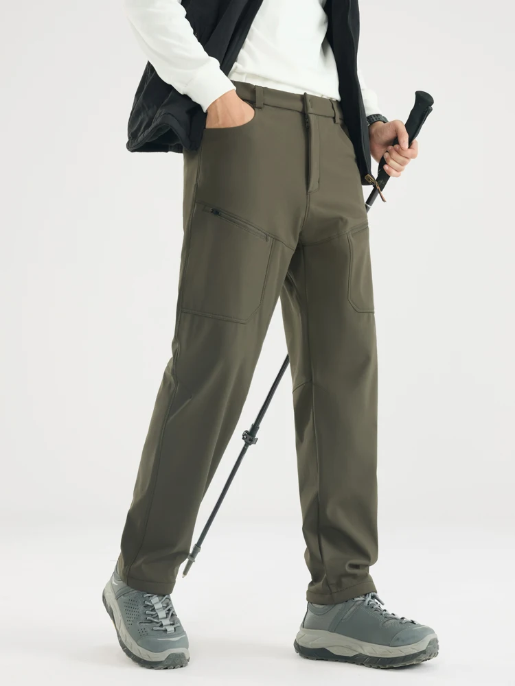 Autumn Winter Casual Pants Men Outdoor Waterproof Windproof Thick Warm Softshell Fleece Trousers Male Big Size 8XL