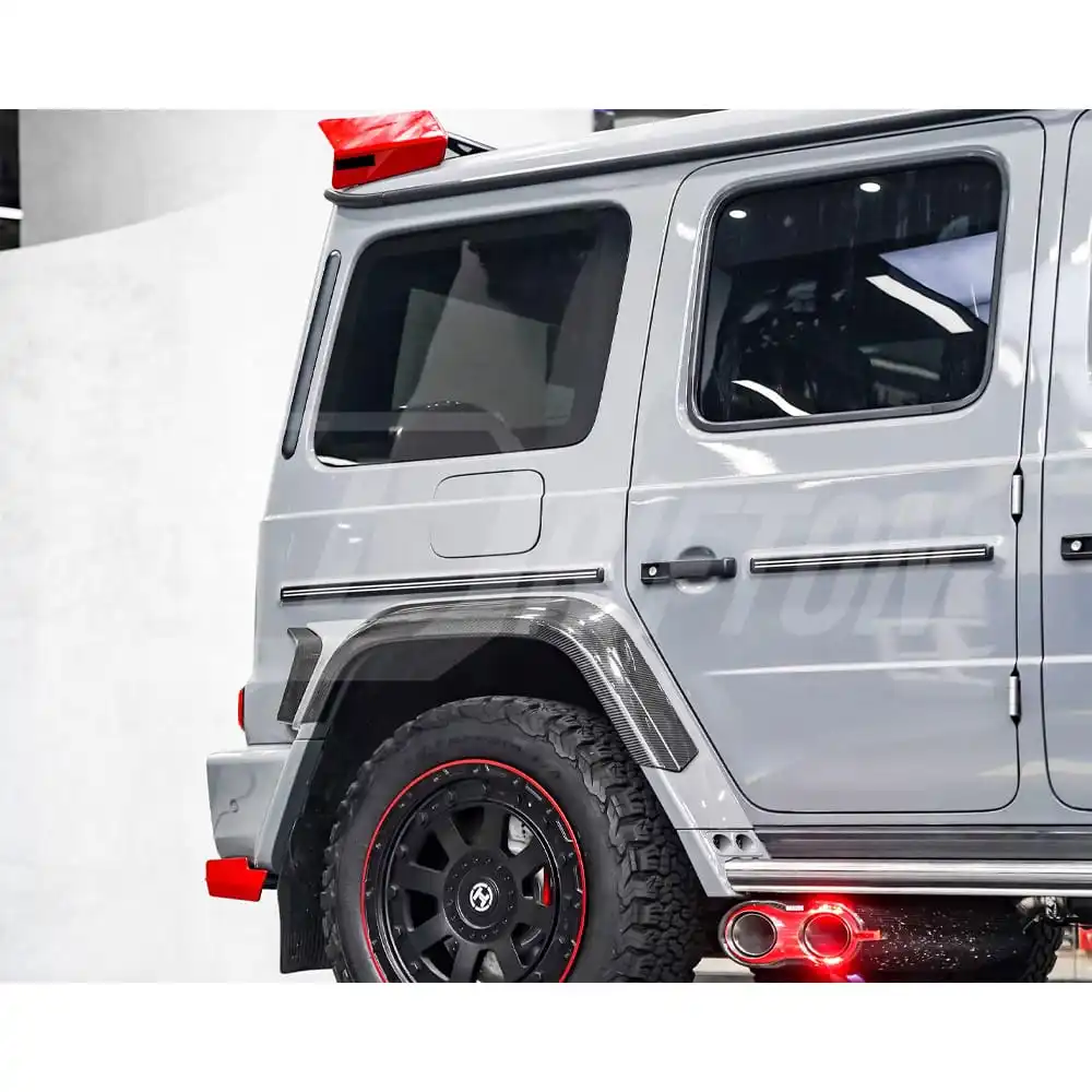 메르세데스 벤츠 G 클래스 W464 G63 AMG BraB 용 G900 로켓 스타일 건식 탄소 섬유 자동차 벨트 라인 (12 개)