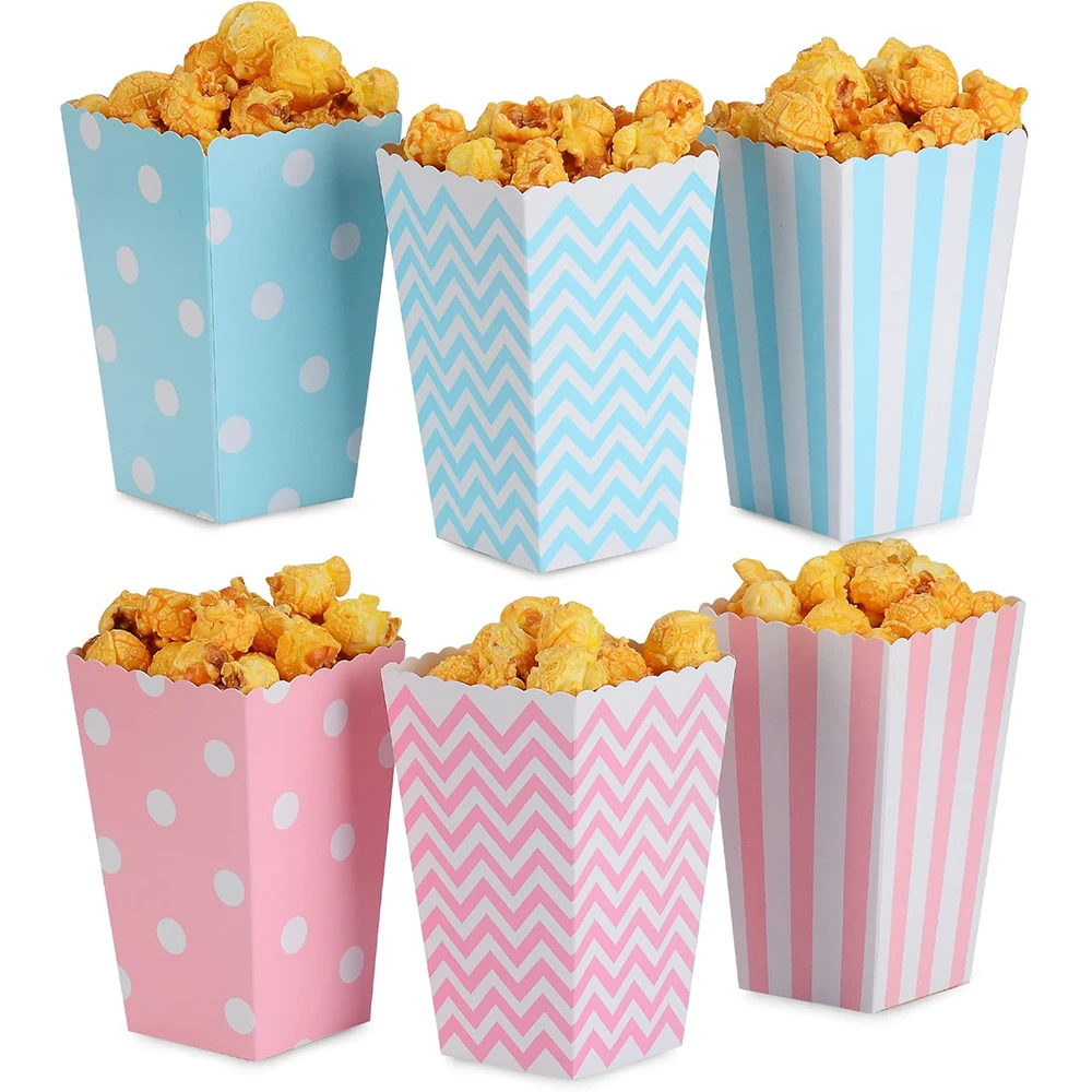 Popcorn Boxes Pop Corn Candy Pink Party Supplies Popcorn Pink Blue