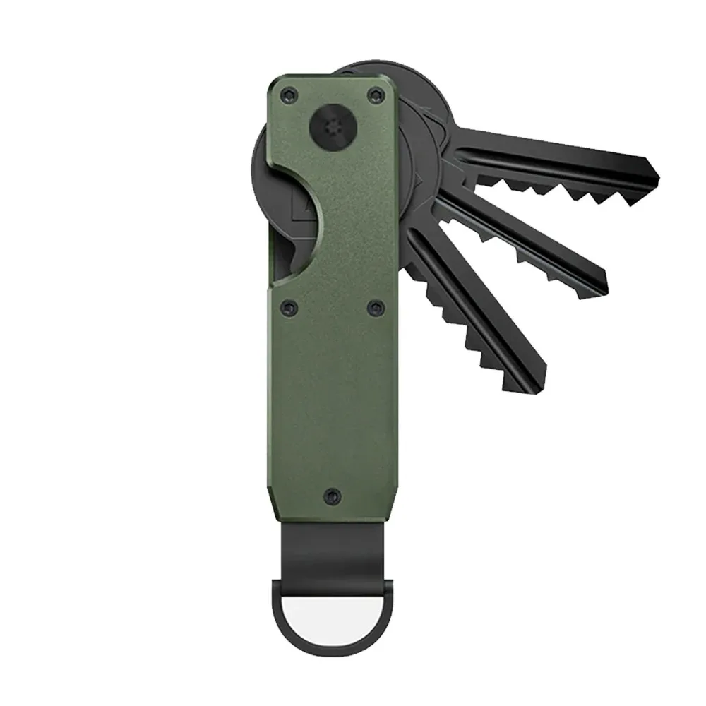 Unisex Compact Metallic Key Holder | Minimalist Smart Keychain Organizer