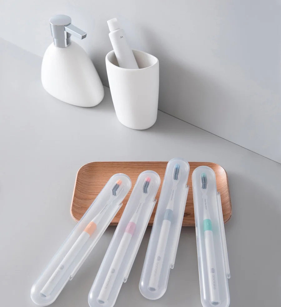 DR.BEI 휴대용 다채로운 칫솔, 여행 상자 포함, 부드러운 헤어, Youpin 스마트 홈, 휴가용 가족 팩
