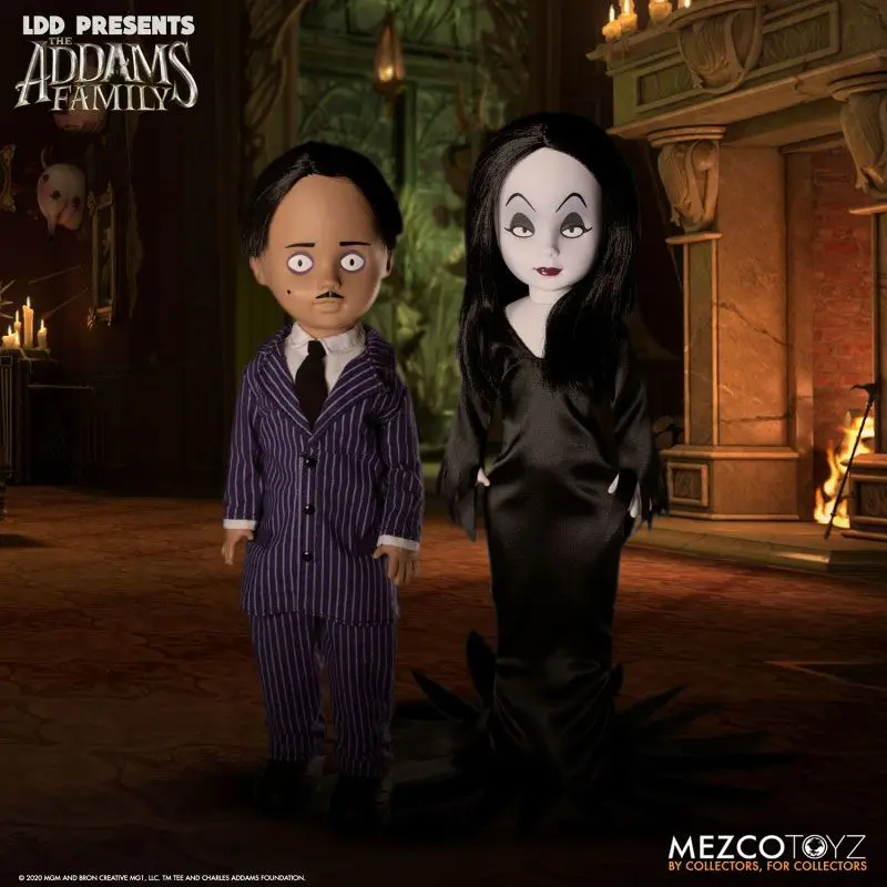 

In Stock Original Mezco Living Dead Dolls / The Addams Family Gomez Morticia 2PK Anime Collection Figures Toys Gifts