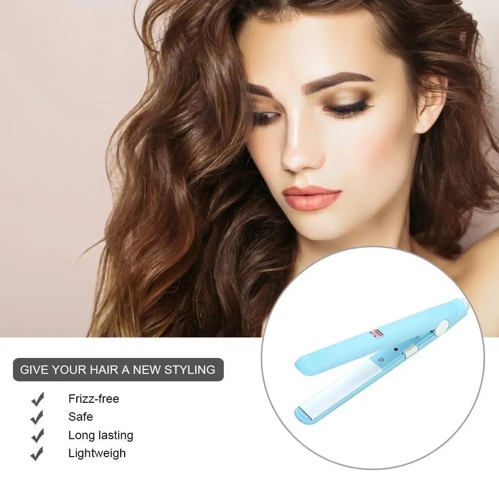 3in1 Mini Hair Straightener Curler High Quality Flat Iron Ceramic Straightening Hot Comb Professional Curling Iron Styling Tools 2