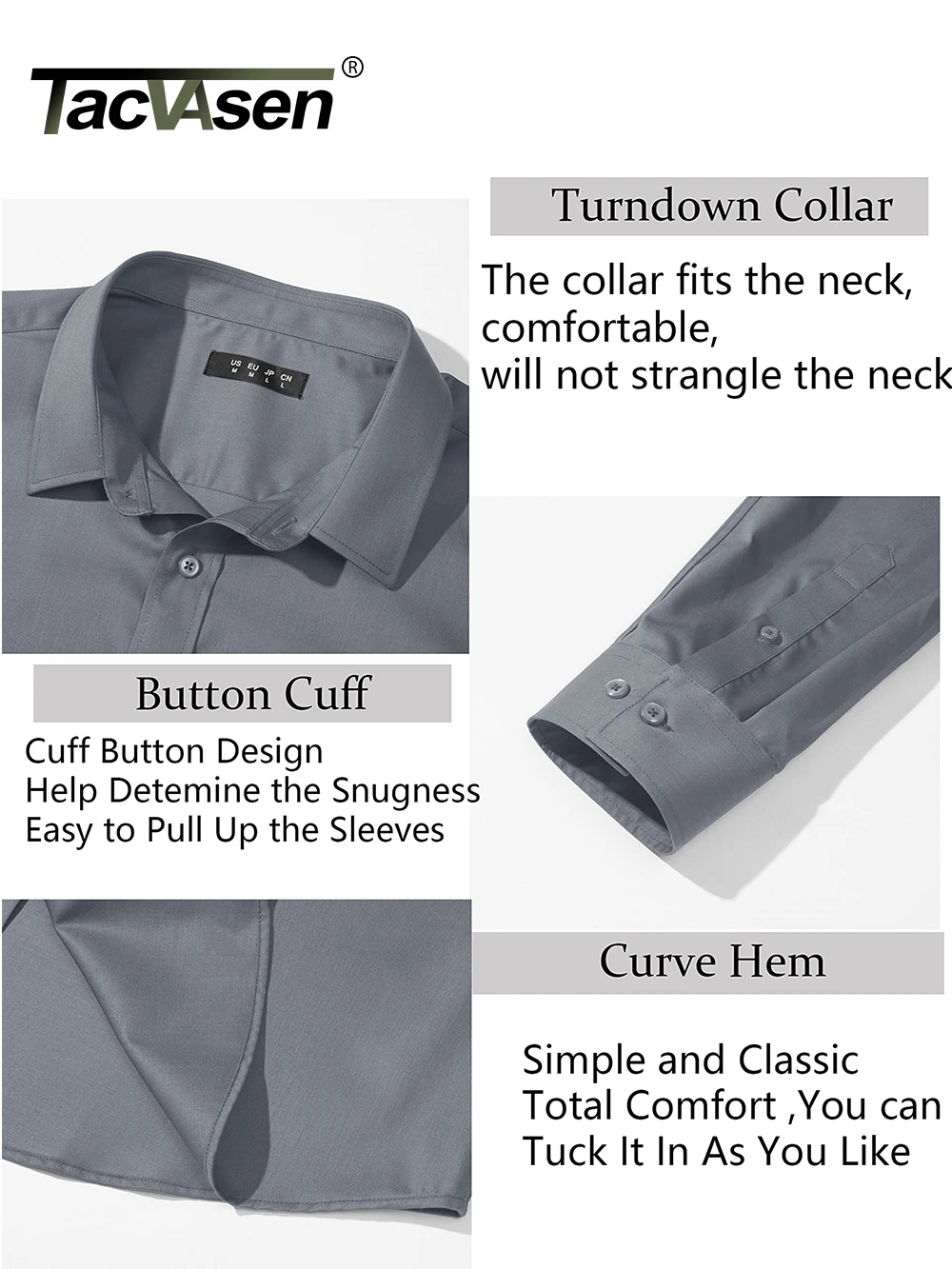 TACVASEN Colorful Breathable Dress Shirts Mens Long Sleeve Slim Fit Wrinkle-Free Casual Business Button Down Formal Shirt Males dress shirts men casual shirts