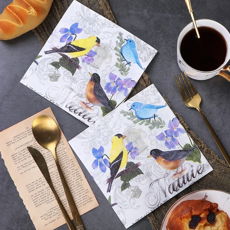 Chinese Flower and Bird Printing Paper Napkin Wedding Foodgrad paper napkins,disposable paper placemats,tissue paper decoration