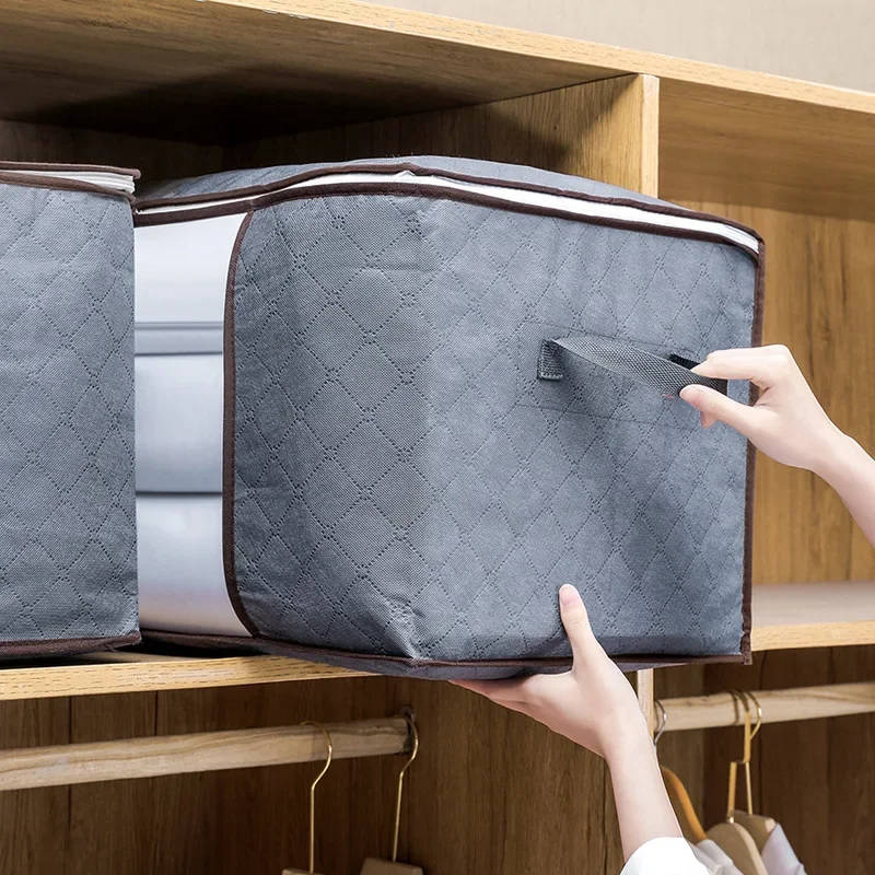 Large Capacity Clothes Storage Bag Foldable Dustproof Blanket Cotton Quilt Storage Containers for Organizing Bedroom Closet Bag 5
