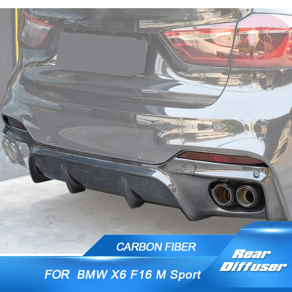 

Carbon Fiber Rear Bumper Diffuser Lip Spoiler for BMW X6 F16 M Tech M Sport 2014-2019 Rear Bumper Diffuser Lip Protector