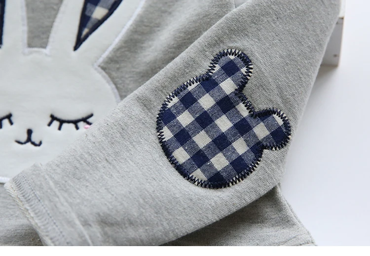 Girls Dress Spring Casual Style Baby Girl Clothes Long Sleeve Cartoon Embroiderie Bunny Princess Dress for Kids Clothes