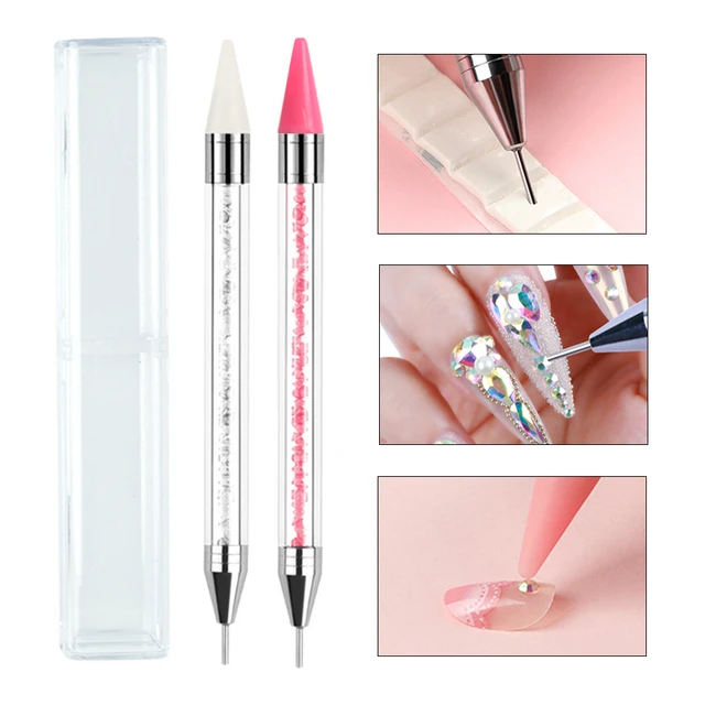 1pc Dual Ended Dotting Pen Rhinestone Picker Wax Pencil Nail Art