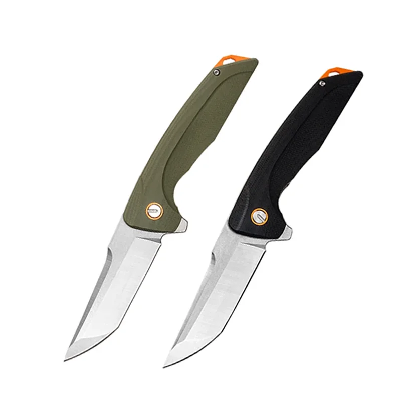 

HWZBBEN J070 G10 Handle D2 Blade Folding Pocket Knife Hunting Outdoor Camping Knife for Mountaineering Trips