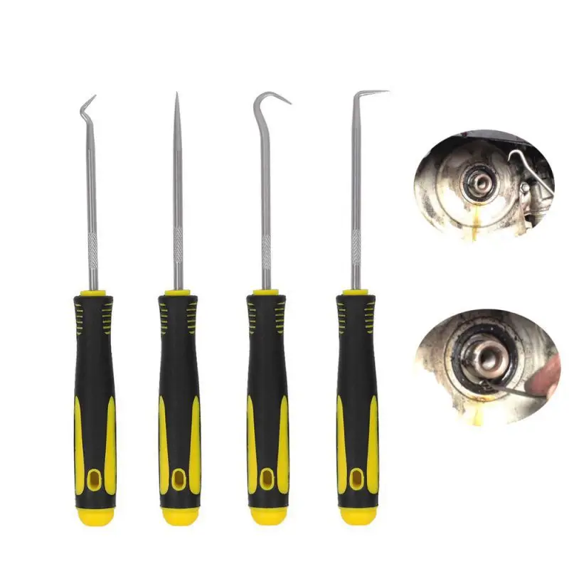 4Pcs 240mm Car Auto Vehicle Oil Seal Screwdrivers Set O-Ring Seal Gasket Puller Remover Pick Hooks Tools Sealing Tools oil seal screwdrivers o ring seal set