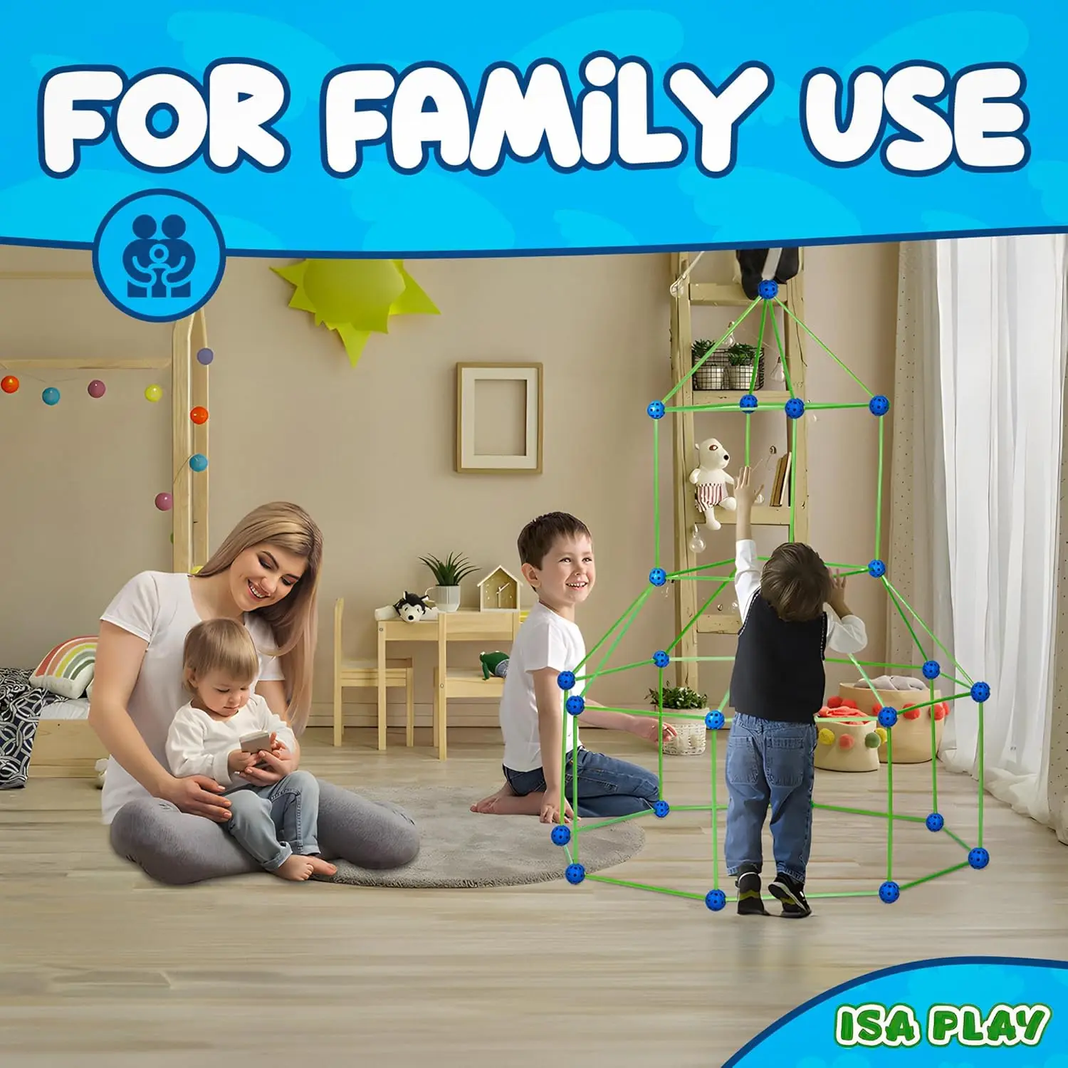 200Pcs Creative Kids Toy Fort Building Kit Glow in the Dark Castles Tunnels Play Tents Games Educational Toys Birthday Gifts 6