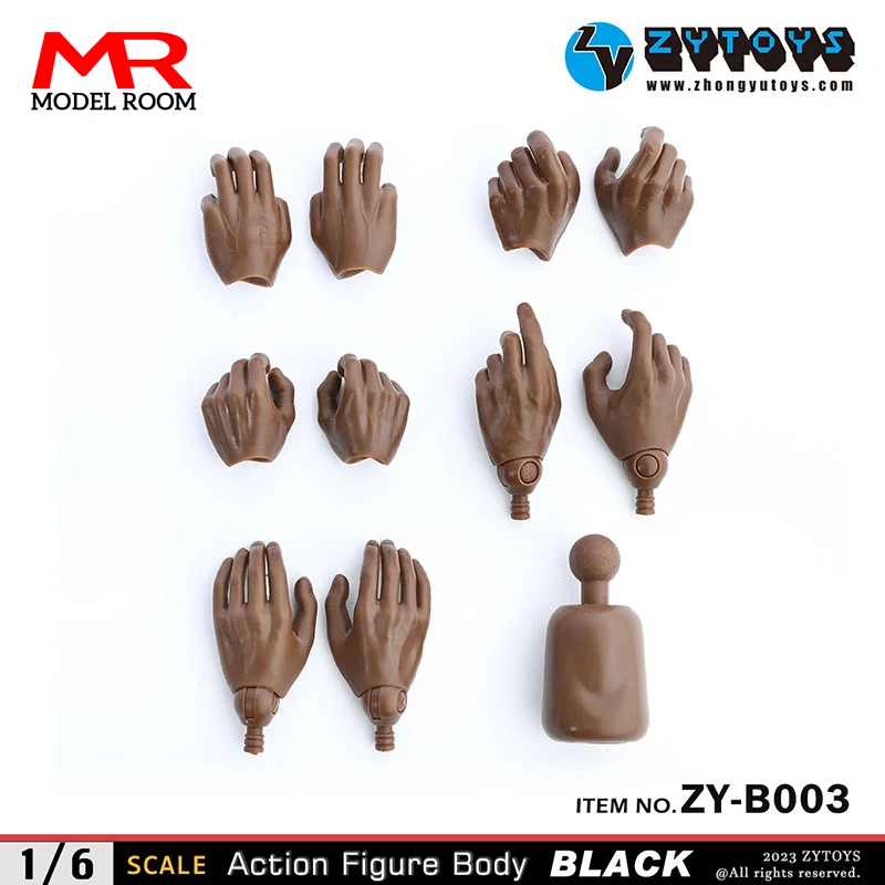 ZYTOYS ZY-B001 B002 B003 B004 1/6 Männlicher Weizen-Schwarzer Gelenkkörper 25,5 cm Männlicher Soldat Schmale breite Schulter Flexible Actionfigur – Detail 24