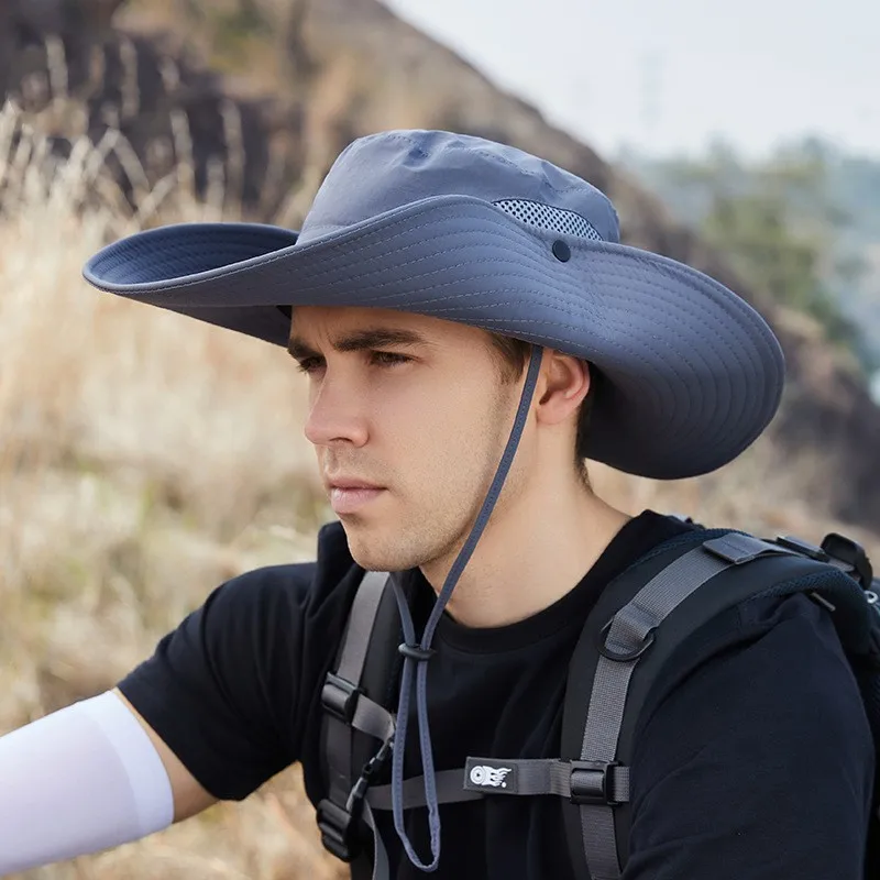 

New Waterproof Bucket Hat Summer Men Boonie Hat Outdoor Sun Protection Wide Brim Panama Safari Hunting Hiking Fishing Sun Hat