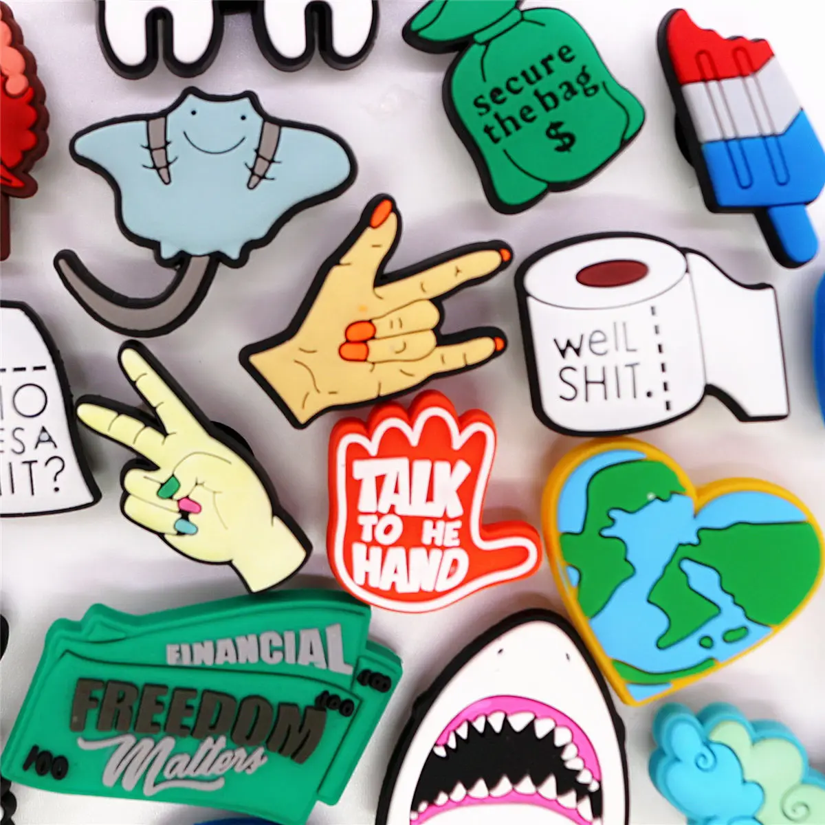 Novelty Funny Shoe Charms - Clown & Shark Designs for Kids Party & Christmas Gifts
