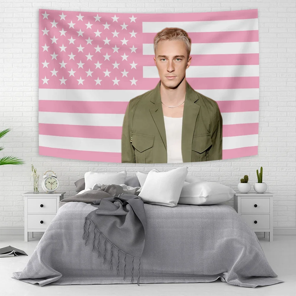 Drew Starkey Flags Pink USA America Tapestry Drew American Flag Starkey Tapestry Polyester Fabric Decoration bohemian decor