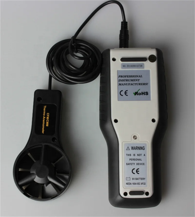 HT-9819 CFM/CMM 열풍속계 디지털 풍속계 공기 속도 테스터 미터