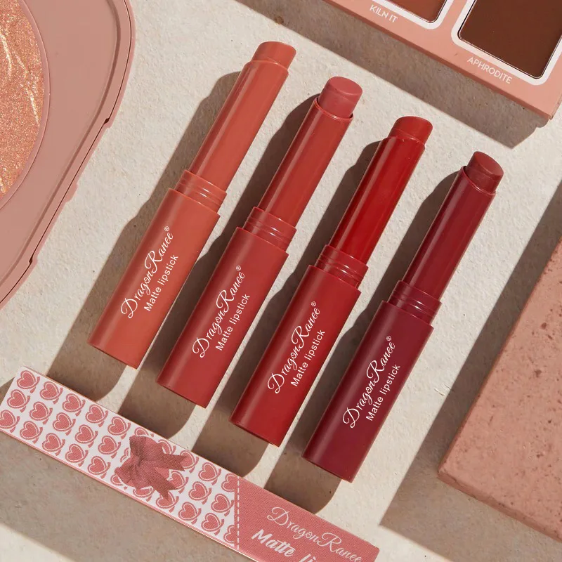 Matte Lipstick Long Lasting Tinted Lip Balm Nude Bean Paste 12 Colors_voghion.com