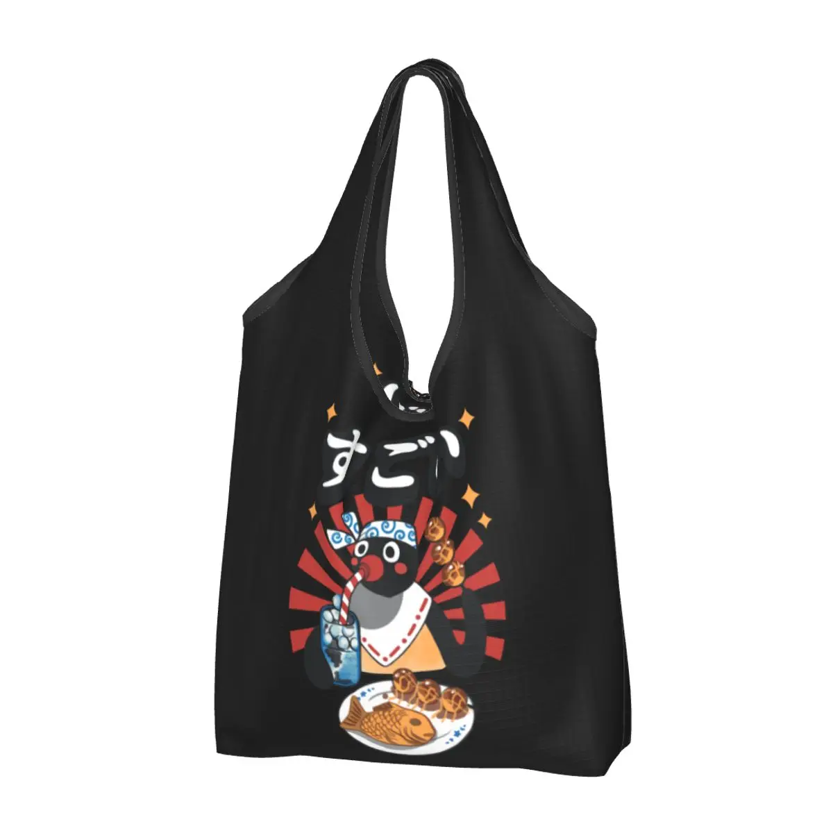 

Reusable Matsuri Pengin Shopping Bags for Groceries Foldable Noot Pingu Penguin Meme Funny Cartoon Grocery Bag Washable Tote Bag