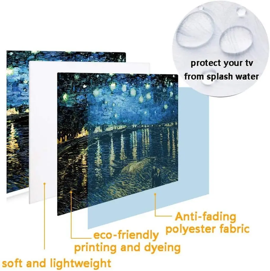 Description Picture 5 of itemNew TV Cover 32-75 Inch Universal Polyester Dust Proof TV Screen Protector Cover Fabric for LCD Indoor Living Room Decoration
