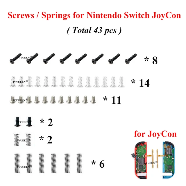 IVYUEEN for Nintendo Switch Console JoyCon Full Screws Set Kit for