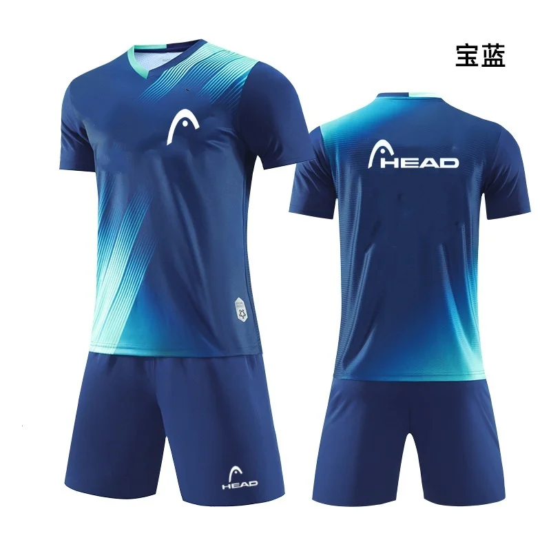 Sports Set Shirt And Shorts Set HEAD Men's T-shirt And Shorts Set Summer Tennis Short Sleeve T-shirt Stylish And Comfortable Badminton Training Shorts