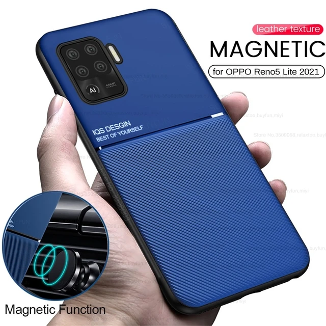 Cheap Magnetic Phone Case with Metal Plate For Oppo Reno 8 Pro Plus Skin  Feel Leather Phone Cover For OPPO Reno 7 Lite 6 8 Pro Plus 5G Lens  Protective Cover