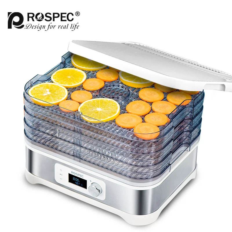 ROSPEC Household Food Processor Fast Food Dehydrator Stainless Steel Drying Machine Electric Air Dryer Drying Fruit Meat Fruit