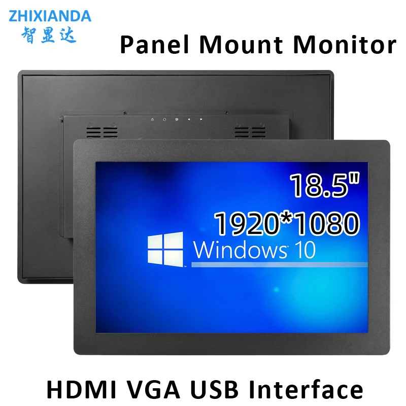 

18.5 Inch 1920*1080 Panel Mount Industry Monitor LCD Capacitive Resistive Touch Screen Display With VGA HDMI USB Interface