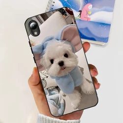 Lovely Printing Black Silicon Soft Back Cover Phone Case for ZTE Blade A31 Lite (Beige)