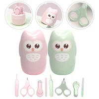 2 set Baby Nail Kit Newborn Infant Toddler Safe Nail Clippers File Scissors Set With Cute Storage Case Small Lightweight Rounded