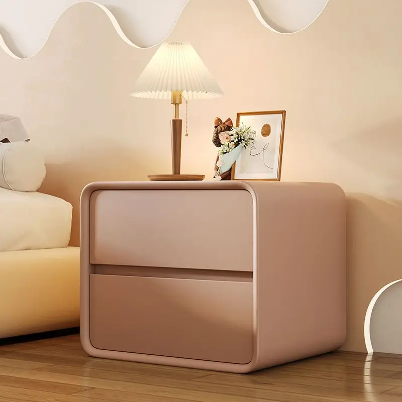 Minimalist Bedside Table Simple 3-layers Bedroom Household Home Bedroom Bedside Cabinet Solid Wood Cabinets Organizer