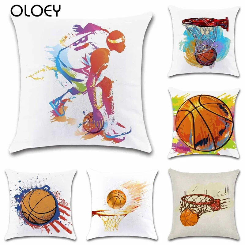 

Чехол в стиле баскетбольной спортивной обстановки, размер 45x45 см, украшение для дома, спальни, офиса, украшение для отеля, автомобиля, наволочка ..