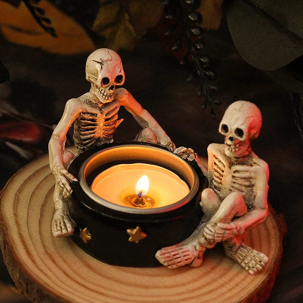 Skeleton Resin Halloween Candle Holder 1 | Skeleton Resin Halloween Candle Holder 1