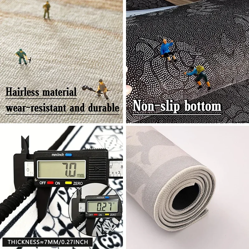 Carpet for Living Room Blue Retro Bedroom Bedside Rugs Large Area Home Decor Light Luxury High-end Coffee Table Soft Mats Ковер