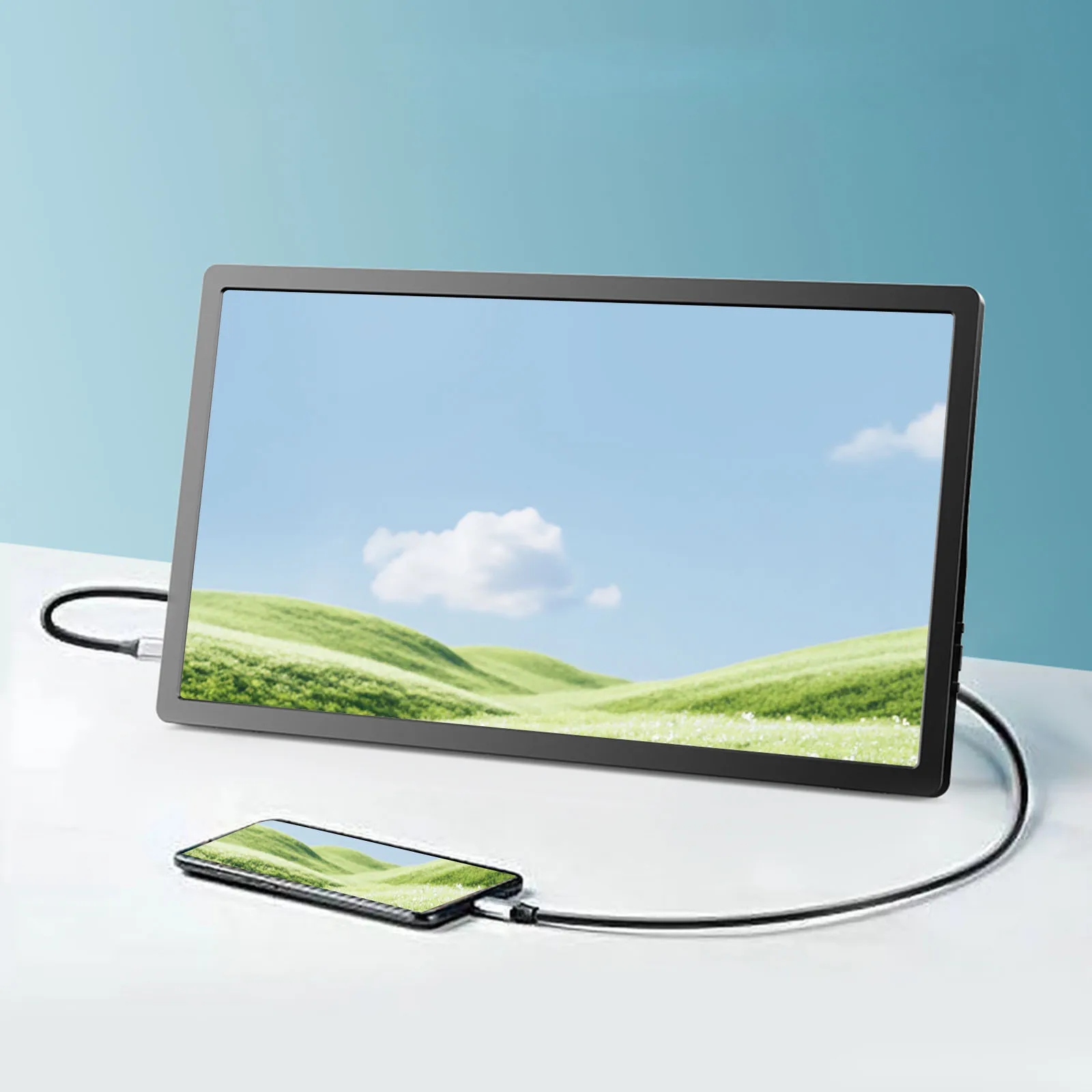1080P 60Hz IPS 휴대용 외장 모니터 타입-C & 미니 HDMI 플러그 앤 플레이 USB-C 휴대용 게이밍 모니터 (폰/PC/스위치용)